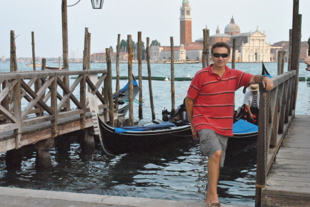 In Venice, Italy with the Gondolas