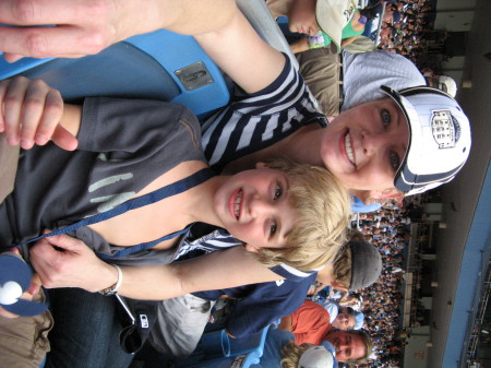 Maxx and Me at a Yankee game July 08