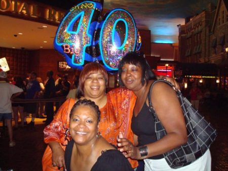 The girls celebrating at the casino