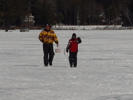 Me and My Son Ice fishing.