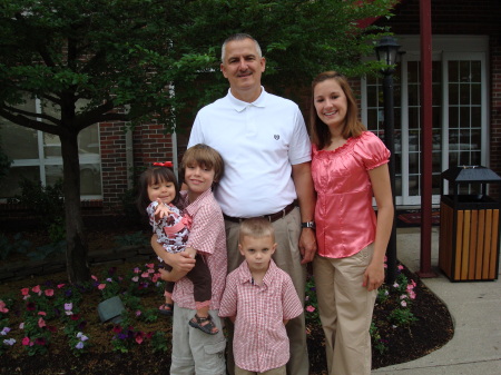 Hubby Paul with the kids on Adoption Day