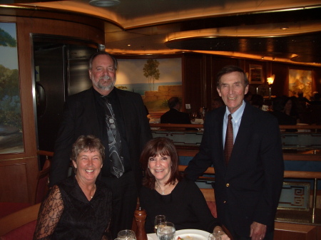 celebrating our 50th with friends on cruise