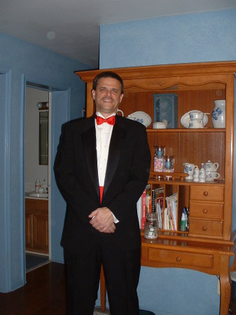 My hubby all dressed up for Valentine's Day!