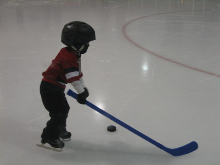 Joey playing Hockey