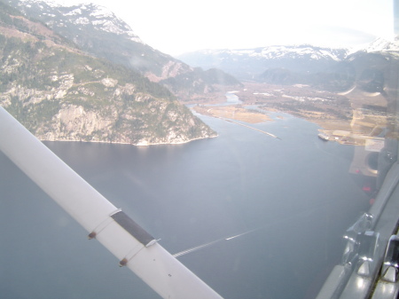 flying over Squamish