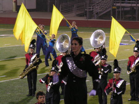 color guard and drum major