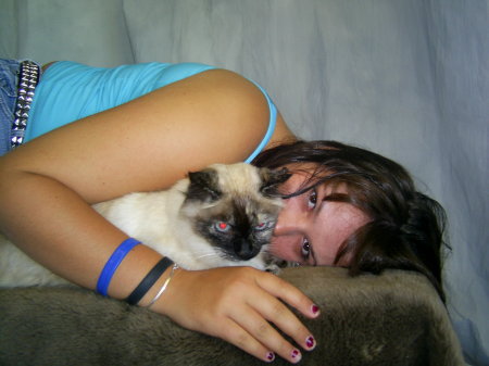 Ashley and our cat Jennifer