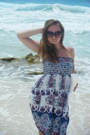 Courtney on the beach in Cancun