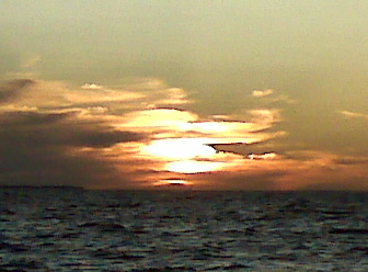 Sun setting over the Long Island Sound ...