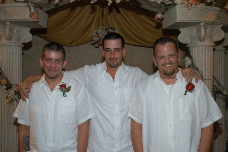 three puetro rican waiters, wedding day