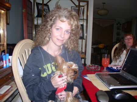 ME and My Yorkie Rocky and LOL! Angie(oops)