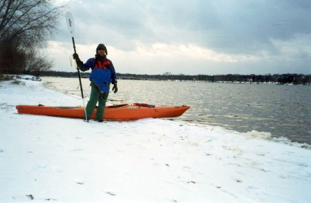 MN 11-2000 DAVID & KAYAK AT ICEY LAKE NOKOMIS