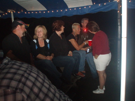 Under the tent