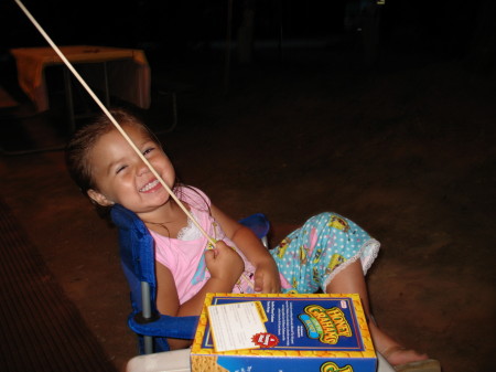 Aubrey loves s'mores!