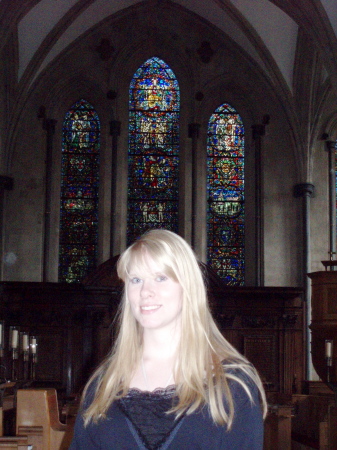 My daughter Jessie at Temple Church in London
