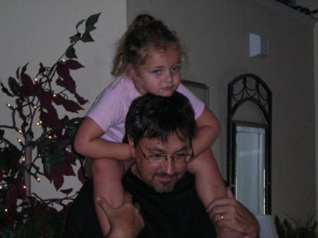 Arianna on Pap's neck