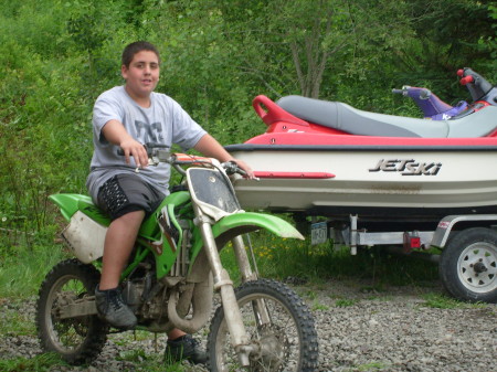 My son Jack on his dirt bike