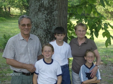 Bob, me and grandsons in Arkansas