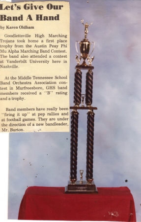 1st Place Band Trophy & Article