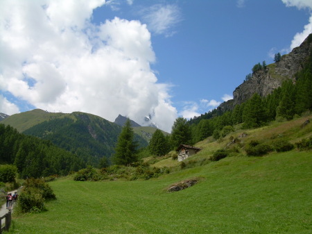 Hiking up to the Matterhorn.