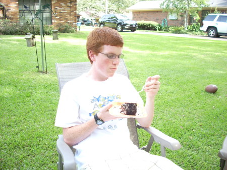 Carl and his birthday cake 2008