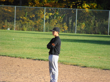 Alex playing second JV Baseball