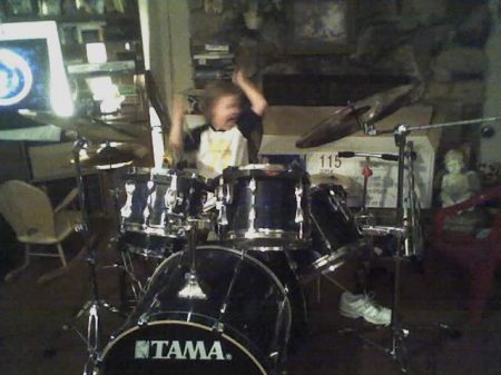 Noah on drums