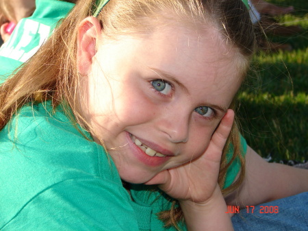 Gretchen at her brother's tee-ball game