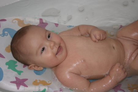 Peyton at Bath time