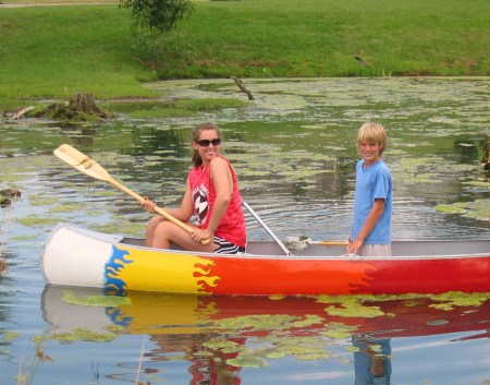 Lauren & Thomas in their canoe!