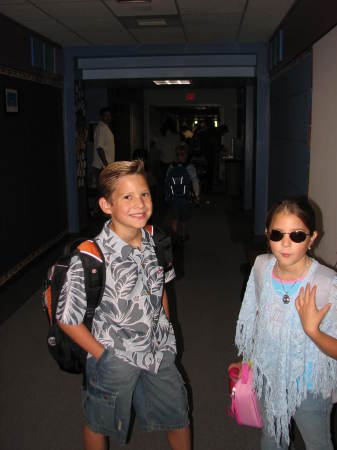 Nicholas & Lexie 1st day of school 2006