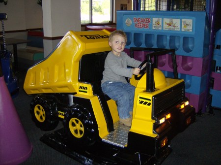 Nicholas driving the BIG truck