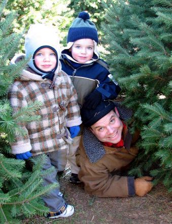 Dylan and Tristan with Daddy