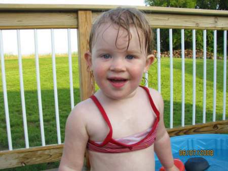 Emily in the pool