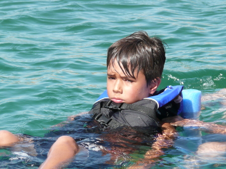 Wesley waterskiing