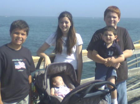 My kids at Seal Beach Pier