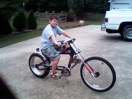 mr.cool on his sister's bike