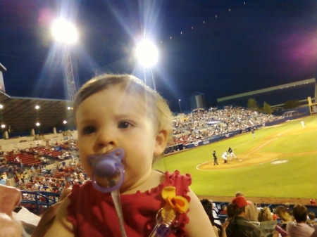 Lily at the Indians game