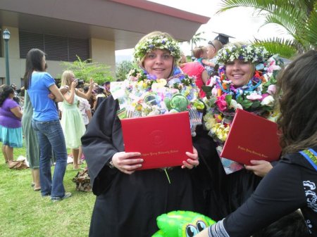 Bonnie and Megan's graduation at BYU-Hawaii