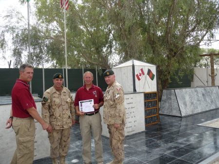 Recieving my medal and certificate from the CO and RSM