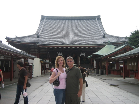 Bob and me in front of a temple