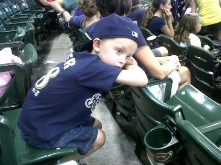 Payton at Brewer's game