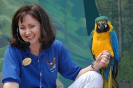 With blue & gold macaw, Pele