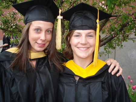 Danielle (right) college grad. masters
