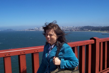 Linda on Golden Gate Bridge August 2007