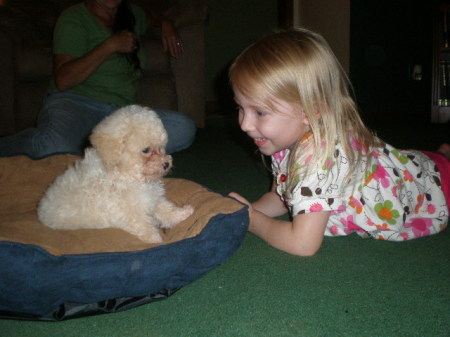 Kaylea nd her new puppy