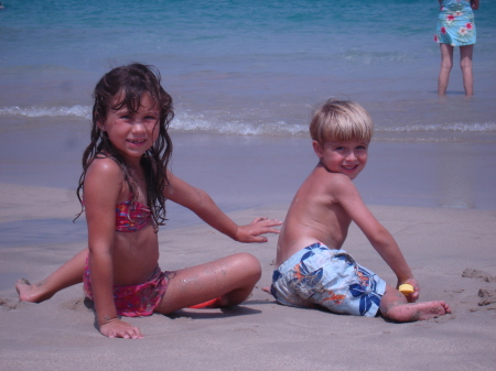 Grace and Ethan at Hapuna Beach