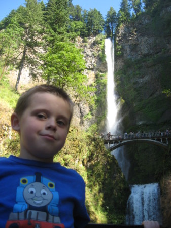 Cayden and Multnomah Falls