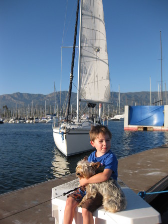 Boys at harbor