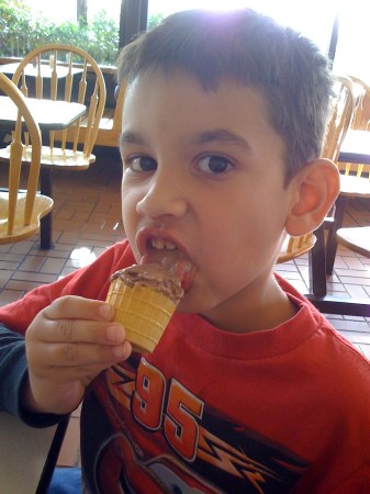 Enjoying some ice cream!